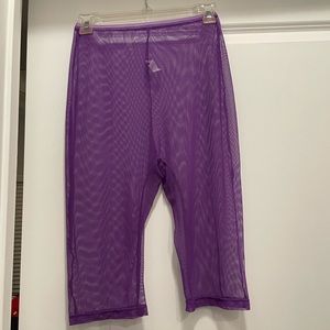 Fashion Nova Purple Mesh Fishnet Shorts, Great as a Cover Up 4 beachwear, Size L